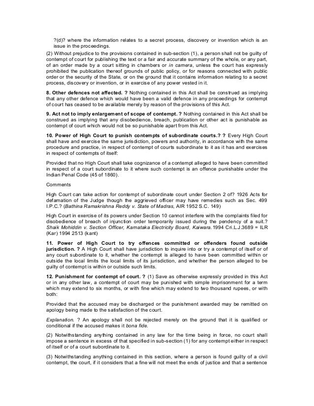 Contempt Of Court Act 1971 Pdf